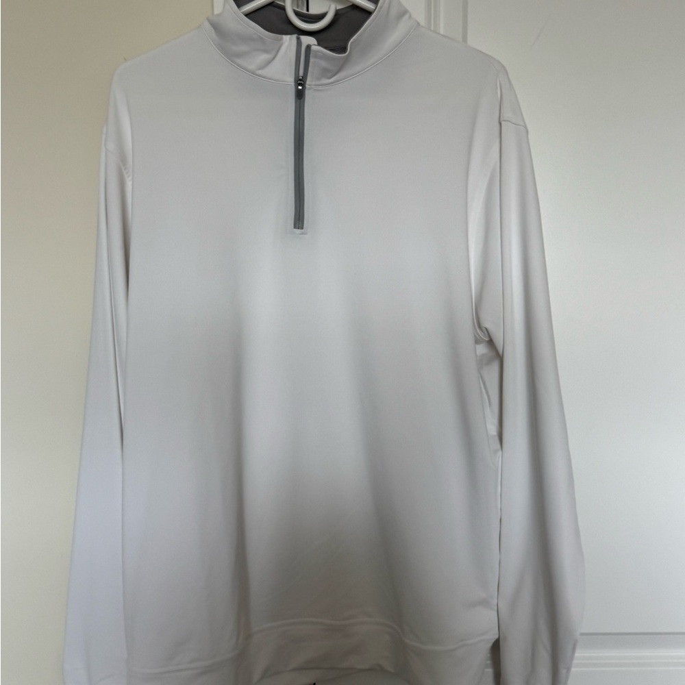 Peter Millar Men’s White Quarter-Zip Pullover - L